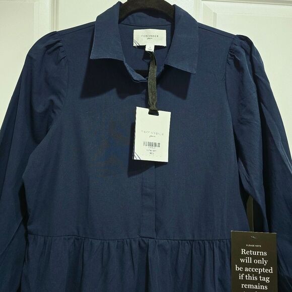 New Pomander Place - S - Tuckernuck Women's Mabel Mini Dress Navy - Picture 8 of 8